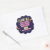 Ik hou van alle mythische wezens, vampieren, weerw ronde sticker (Envelop)