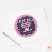 Ik hou van alle mythische wezens, vampieren, weerw ronde sticker (Envelop)