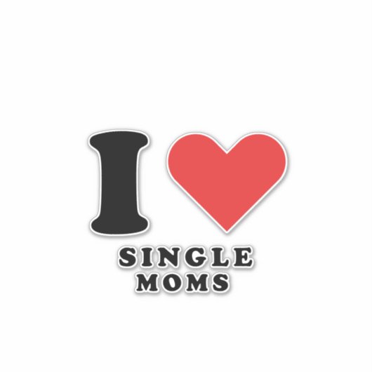 Ik hou van alleenstaande moeders sticker (Voorkant)