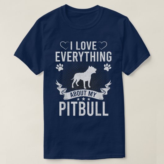 Ik hou van alles over mijn Pitbull Hondenliefhebbe T-shirt (Design voorkant)