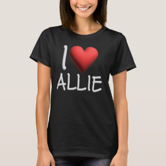 Ik hou van Allie Naam Gepersonaliseerd Meisje Vrou T-shirt