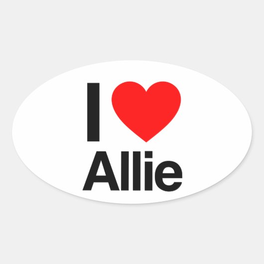 ik hou van allie ovale sticker (Voorkant)