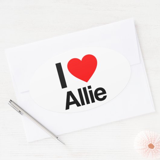 ik hou van allie ovale sticker (Envelop)