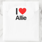 ik hou van allie ovale sticker (Tas)
