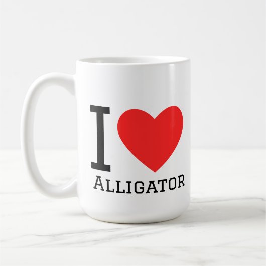 Ik hou van alligator koffiemok (Links)