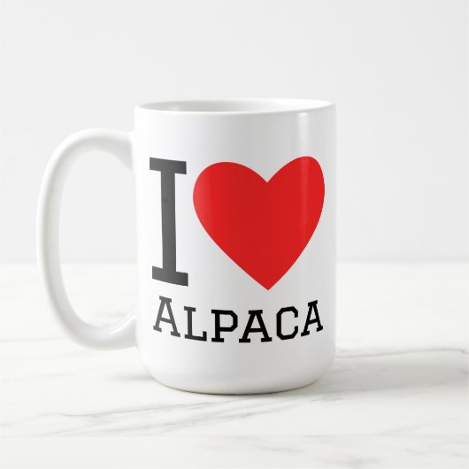 Ik hou van alpaca koffiemok (Links)