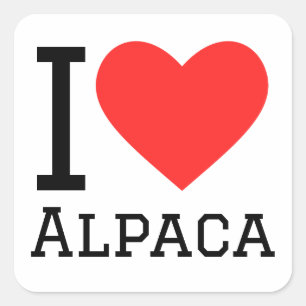 Ik hou van alpaca vierkante sticker