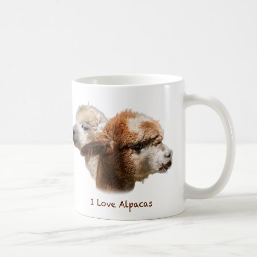 Ik hou van Alpacas kleine mok (Rechts)