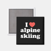 Ik hou van alpineskiën met hart  magneet (Voorkant / Achterkant)