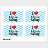 Ik hou van alpineskiën rechthoekige sticker (Vel)