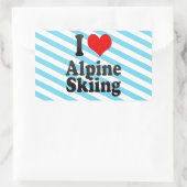 Ik hou van alpineskiën rechthoekige sticker (Tas)