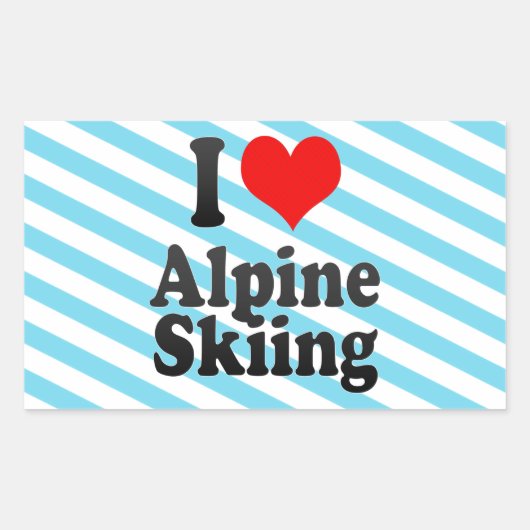 Ik hou van alpineskiën rechthoekige sticker (Voorkant)