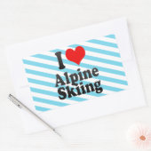 Ik hou van alpineskiën rechthoekige sticker (Envelop)