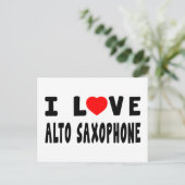 Ik hou van Alto Saxophone Briefkaart (Staand voorkant)