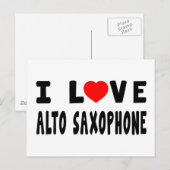 Ik hou van Alto Saxophone Briefkaart (Voorkant / Achterkant)