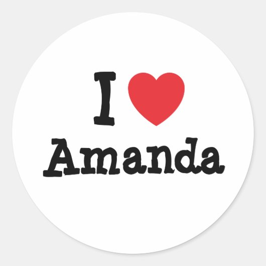 Ik hou van Amanda hart T-Shirt Ronde Sticker (Voorkant)