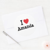 Ik hou van Amanda hart T-Shirt Ronde Sticker (Envelop)
