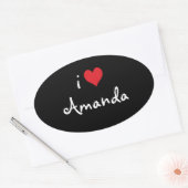 Ik hou van Amanda Ovale Sticker (Envelop)