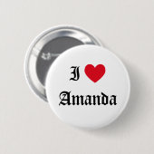 Ik hou van Amanda Ronde Button 5,7 Cm (Voorkant /achterkant)