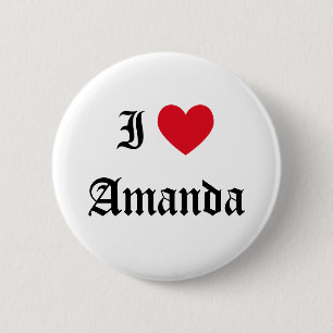 Ik hou van Amanda Ronde Button 5,7 Cm