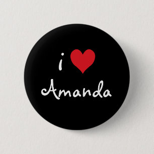 Ik hou van Amanda Ronde Button 5,7 Cm