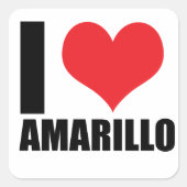 Ik hou van Amarillo Vierkante Sticker (Voorkant)