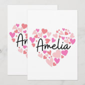 Ik hou van Amelia Bedankkaart (Voorkant / Achterkant)