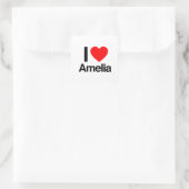 ik hou van amelia vierkante sticker (Tas)