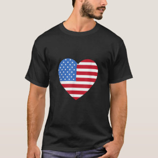 Ik hou van America Love Flag hart 4 juli T-shirt