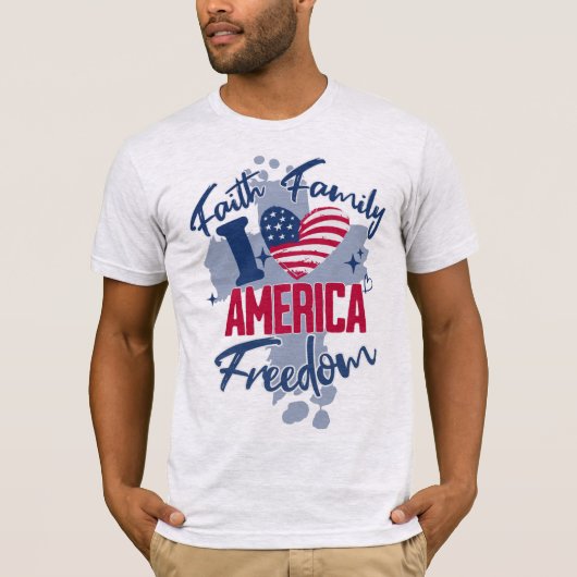 Ik hou van Amerika 4 juli Mannen T-shirt (Voorkant)