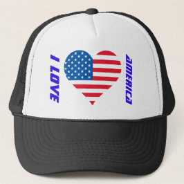 Ik hou van Amerika als vlag Trucker Hat Trucker Pet