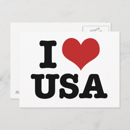 Ik hou van Amerika Briefkaart (Voorkant / Achterkant)