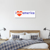 Ik hou van Amerika Canvas Afdruk (Insitu (Slaapkamer))