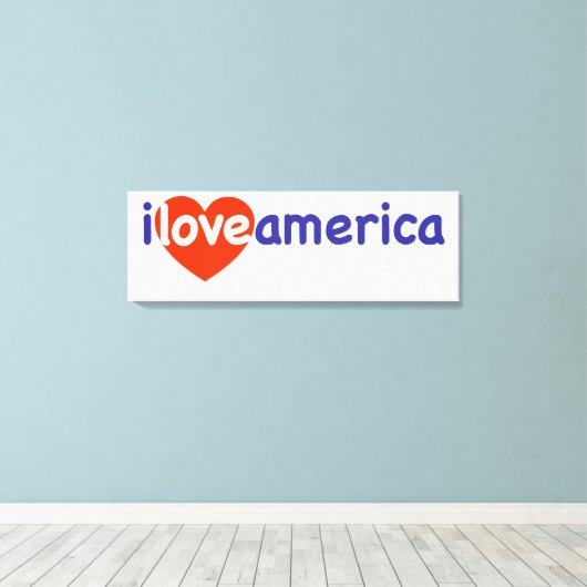Ik hou van Amerika Canvas Afdruk (Insitu (Houten vloer))