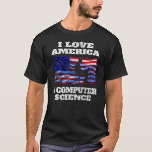 Ik hou van Amerika en computerwetenschap T-shirt