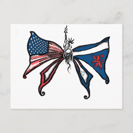 Ik hou van Amerika en schotland!! Briefkaart (Voorkant)