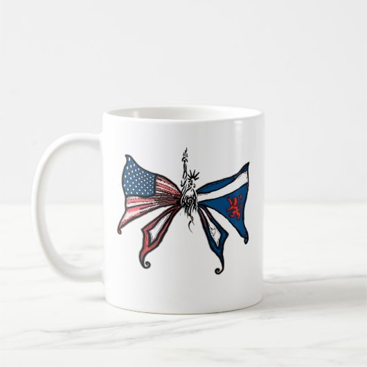 Ik hou van Amerika en schotland!! Koffiemok (Links)