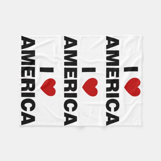 Ik hou van Amerika Fleece Deken (Voorkant (Horizontaal))