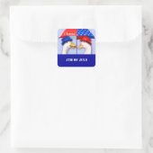 Ik hou van Amerika. Funny Ducks 4 juli Vierkante Sticker (Tas)