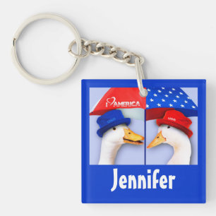 Ik hou van Amerika. Funny Ducks Gift Sleutelhanger
