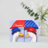 Ik hou van Amerika. Grappige Patriottische Eenden Briefkaart (Staand voorkant)