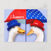 Ik hou van Amerika. Grappige Patriottische Eenden Briefkaart (Voorkant)