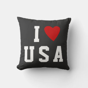 Ik hou van AMERIKA   Heart custom text USA Kussen