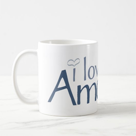 Ik hou van Amerika met hart Koffiemok (Links)