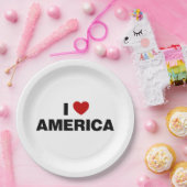 Ik hou van Amerika Papieren Bordje (Feest)