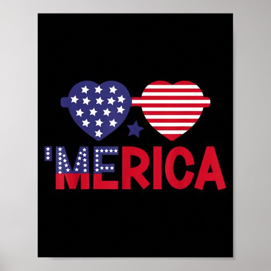 Ik hou van Amerika patriottisch hart onafhankelijk Poster (Voorkant)