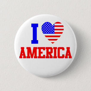 Ik hou van Amerika Ronde Button 5,7 Cm