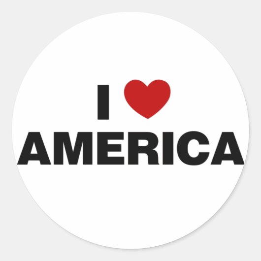 Ik hou van Amerika Ronde Sticker (Voorkant)