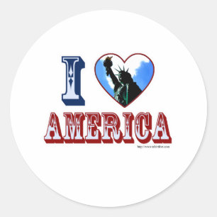 Ik hou van Amerika Ronde Sticker