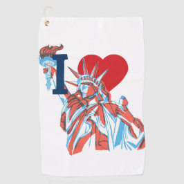 Ik hou van Amerika Standbeeld van de Vrijheid Vier Golfhanddoek